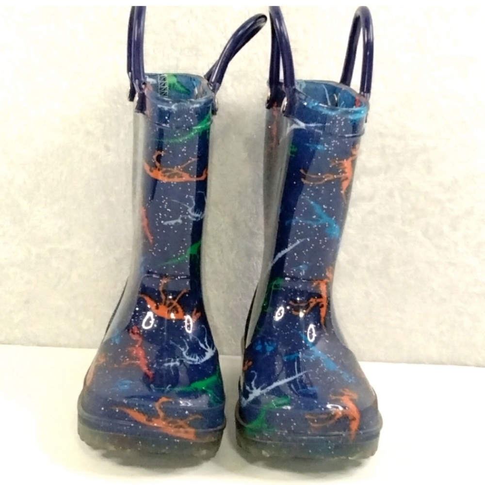 Light Up Rain Boots Kid's Size (6) Dinosaur Pattern KOMFORME
